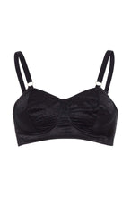 Load image into Gallery viewer, Bettie Page Black Spiral Stitch Bullet Bra A - F