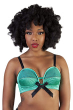 Load image into Gallery viewer, Bettie Page Emerald Green Spiral Stitch Overwire Bra A - F