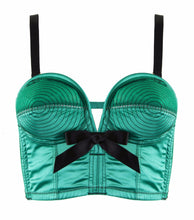 Load image into Gallery viewer, Bettie Page Emerald Longline Spiral Stitch Overwire Bra A - F