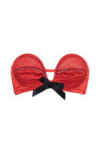 Load image into Gallery viewer, Bettie Page Red/Black Overwire Bra A - DD