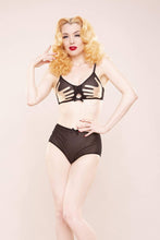 Load image into Gallery viewer, Bettie Page Retro hand print bra peach
