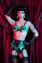 Load image into Gallery viewer, Bettie Page Emerald Green Z Stitch Highwaist Brief