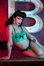 Load image into Gallery viewer, Bettie Page Emerald Green Z Stitch Highwaist Brief