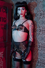 Load image into Gallery viewer, Bettie Page Leopard/Black Retro Z Stitch Highwaist Brief