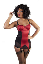 Load image into Gallery viewer, Bettie Page Black/Red Shaping Corselette