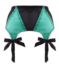 Load image into Gallery viewer, Bettie Page Emerald Green Z Stitch Strap Suspender Belt