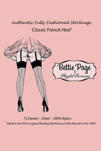 Load image into Gallery viewer, Bettie Page Fully Fashioned Nylon Point Heel Stockings - Chocolate