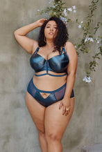 Load image into Gallery viewer, Gabi Fresh Kayla Metallic Leatherette Bra Midnight Blue B - H