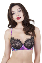 Load image into Gallery viewer, Peek & Beau Leonora Snake Print Satin and Lace Plunge Bra