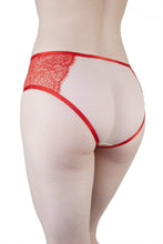 Load image into Gallery viewer, Peek & Beau Audrey Red Crochet Lace Brief