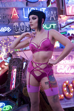 Load image into Gallery viewer, Peek & Beau Dani Magenta Strappy Satin Brief