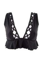 Load image into Gallery viewer, Peek & Beau Black Lattice Bikini Top