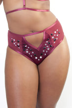 Load image into Gallery viewer, Peek & Beau - Betsy Wine Studded High Waist Brief