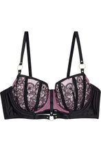 Load image into Gallery viewer, Emelda Lilac Ring detail Curve satin and lace bra