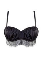 Load image into Gallery viewer, Isadora Ruched Bra Black A-D Cups