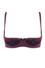 Load image into Gallery viewer, Marlene Wine 1/4 Cup Bra with Lace A-D Cups