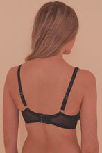 Load image into Gallery viewer, Ava Black FB Strappy Ring detail 1/4 cup bra