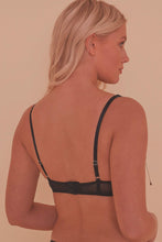 Load image into Gallery viewer, Ava Black strappy ring detail 1/4 cup bra A - D