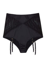 Load image into Gallery viewer, Aurora Black Mesh & Satin High Waist Brief Core