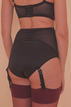 Load image into Gallery viewer, Aurora Black Mesh & Satin High Waist Brief Core