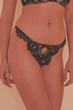 Load image into Gallery viewer, Jaquelina Mustard Contrast Crotchless Thong Core