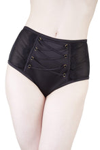 Load image into Gallery viewer, Bernadette Black Corset Front High Waist Brief
