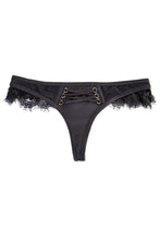 Load image into Gallery viewer, Bernadette Black Corset Front Thong