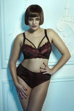 Load image into Gallery viewer, Irena Rust Satin & Lace High Waist Brief