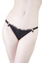 Load image into Gallery viewer, Mae Black Satin and Lace Brief