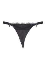 Load image into Gallery viewer, Mae Black Satin and Lace Thong