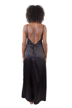 Load image into Gallery viewer, Reina Black Satin Chemise