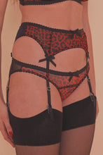 Load image into Gallery viewer, Josie Leopard Mesh Picot Suspender Belt Core