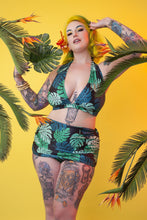 Load image into Gallery viewer, Collectif Green Palm Ruched triangle top