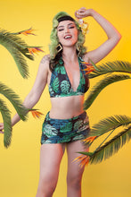 Load image into Gallery viewer, Collectif Green Palm Ruched triangle top