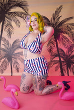 Load image into Gallery viewer, Collectif Lobster Ruched triangle bikini top