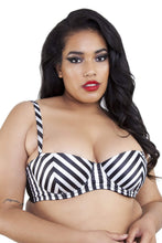Load image into Gallery viewer, Beatrix Ivory Placement Stripe Demi Bra Curve