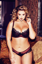 Load image into Gallery viewer, Karine Wine/Black Bra Curve