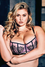 Load image into Gallery viewer, Emelda Lilac Ring detail Curve satin and lace bra