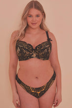Load image into Gallery viewer, Jaquelina Mustard Contrast Plunge Bra Curve