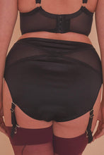 Load image into Gallery viewer, Aurora Black Mesh & Satin High Waist Brief Curve