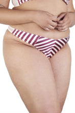 Load image into Gallery viewer, Beatrix Red Placement Stripe Thong Curve