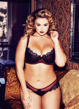 Load image into Gallery viewer, Karine Lace Overlay Brief Wine/Black Curve