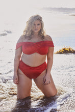 Load image into Gallery viewer, Hunter McGrady Plus Size/Curve Red Wrap Bikini Top