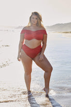 Load image into Gallery viewer, Hunter McGrady Plus Size/Curve Red Wrap Bikini Top