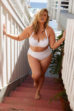 Load image into Gallery viewer, Hunter McGrady Plus Size/Curve White Balcony Lace Bikini Top