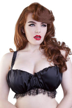 Load image into Gallery viewer, Isadora Ruched Bra Black DD-G