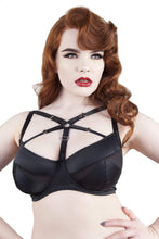 Load image into Gallery viewer, Adira Satin & Mesh Strappy Harness DD-H Bra