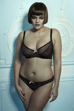 Load image into Gallery viewer, Isa Black dot mesh Net DD-F Bra