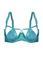 Load image into Gallery viewer, Junko Turquoise Origami Cut-out DD-H Bra