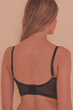 Load image into Gallery viewer, Bernadette Black Longline Corset Front DD-F Bra